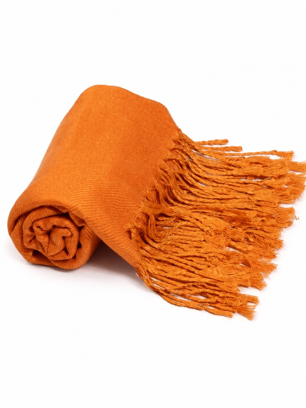 Museum Artifacts Bombay Orange Pashmina Style Shawl Fringe Wrap NWT - Picture 3 of 4